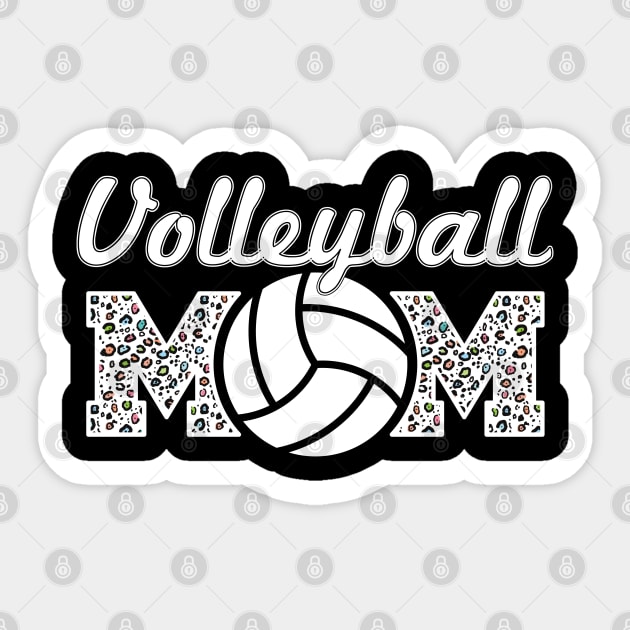 Volleyball Mom Leopard Lover Mother Sticker by Gaming champion